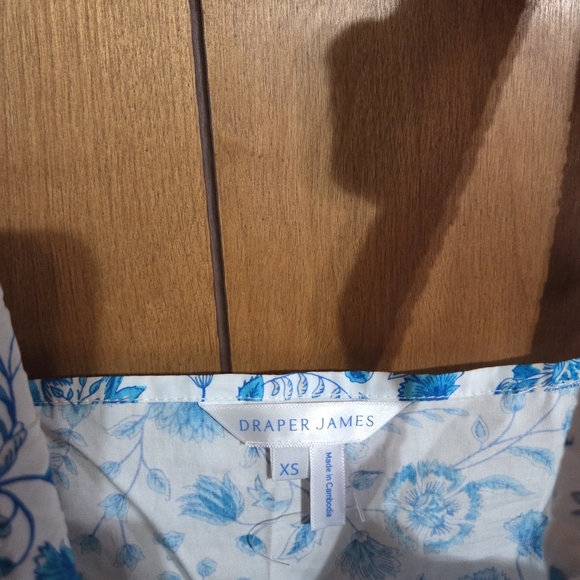 Draper James Ladies Ruffle Sleeve Dress Size XS Blue Paisely - Picture 5 of 6